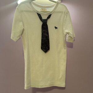 Ralph Lauren White Tee with Black Paisley Tie